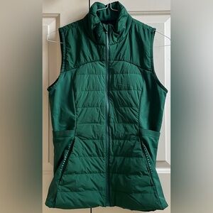 🍀LULULEMON DOWN FOR IT ALL VEST sz 10 EVERGLADE GREEN 700-Fill Jacket 🍀